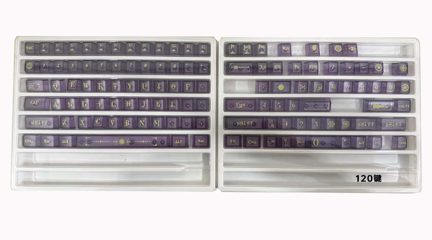 Original design Harry Potter purple PC semi transparent mechanical keyboard personalized keycap set factory height