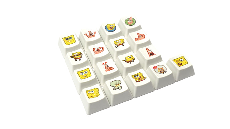 SpongeBob SquarePants, Heat Sublimation Personalized Pattern 1U, PTB Material Personalized Decorative Keycap Set