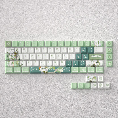 Genshin Impact themed keycaps, Nahida anime game creative personalized keycap set PBT material factory height Sublimation printing