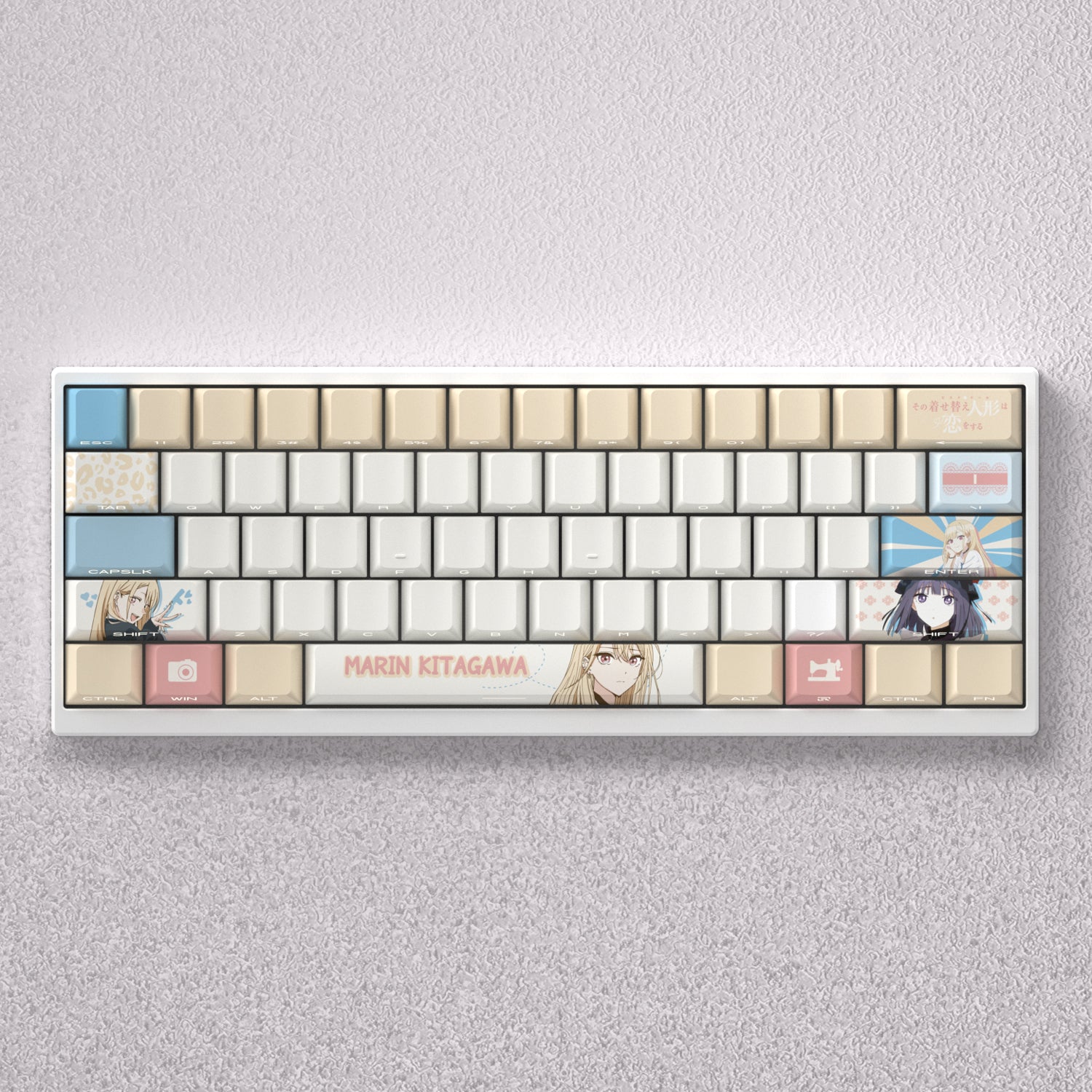 My Dress Up Darling Theme Keycaps, Kitagawa Marin Anime Game Creative Personalized Keycap Set PBT Material Original Factory Height Sublimation Printing