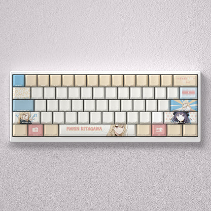 My Dress Up Darling Theme Keycaps, Kitagawa Marin Anime Game Creative Personalized Keycap Set PBT Material Original Factory Height Sublimation Printing
