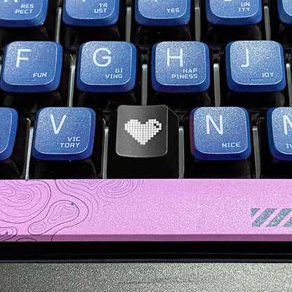 Transparent pixel heart, ABS plastic material, multiple key positions, personalized keycaps