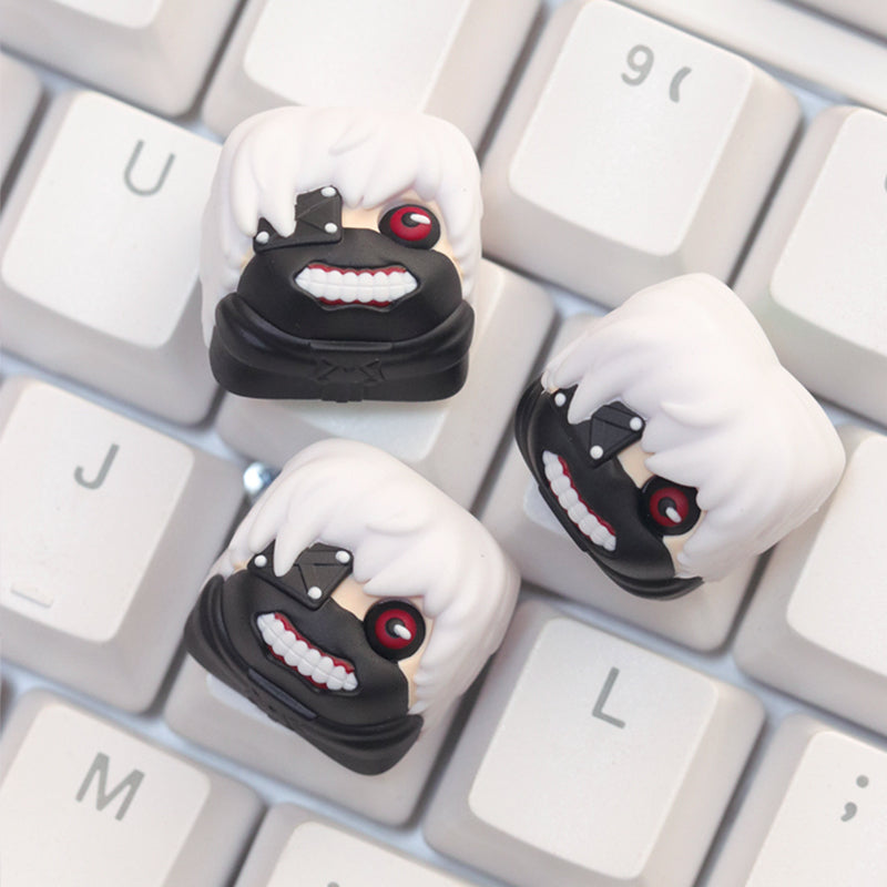 Tokyo Ghoul，Kaneki Ken， Multi colored resin molded personalized keycaps, keycaps around anime and game characters