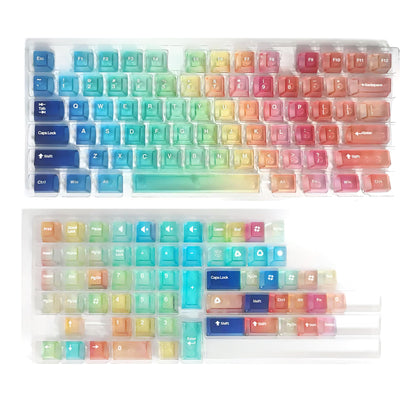 Rainbow Theme PC Transparent Original Factory Small Complete Set Side Carving Original Transparent Original Factory Height Keycap Set