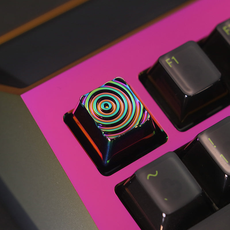 Matrix water droplet pattern art peripheral illusion color plated metal keycaps