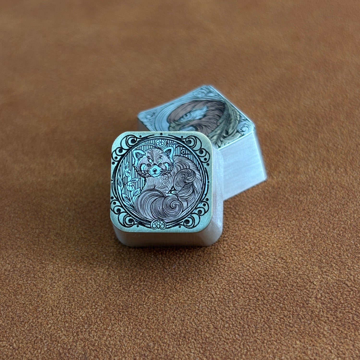 Collection of pure silver hand carved personalized keycaps, hand carved inlaid custom art keycaps
