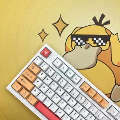 Pok é mon Psyduck Theme, PBT Material Five sided Heat Sublimation, Anime Game Series Personalized Set, Decorative Keycaps