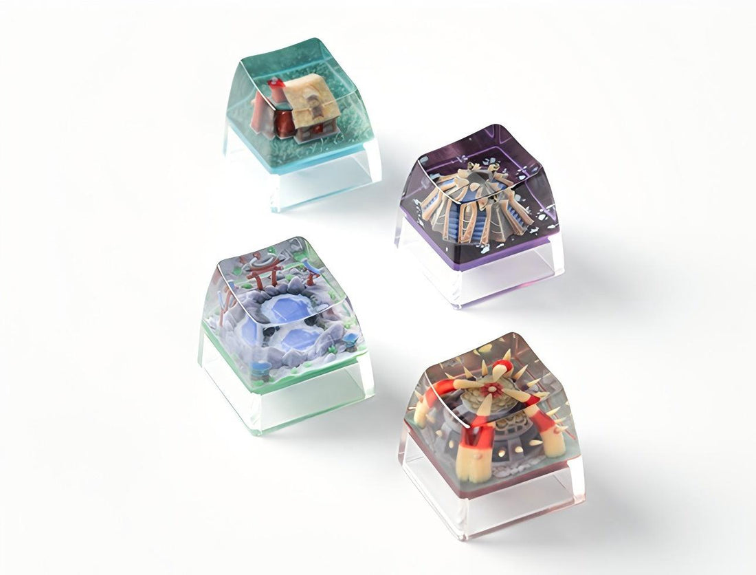 Warcraft Resin Personalized Keycaps, Tongling Tower Moon Well Farm Cave 3D Stereoscopic Keycaps