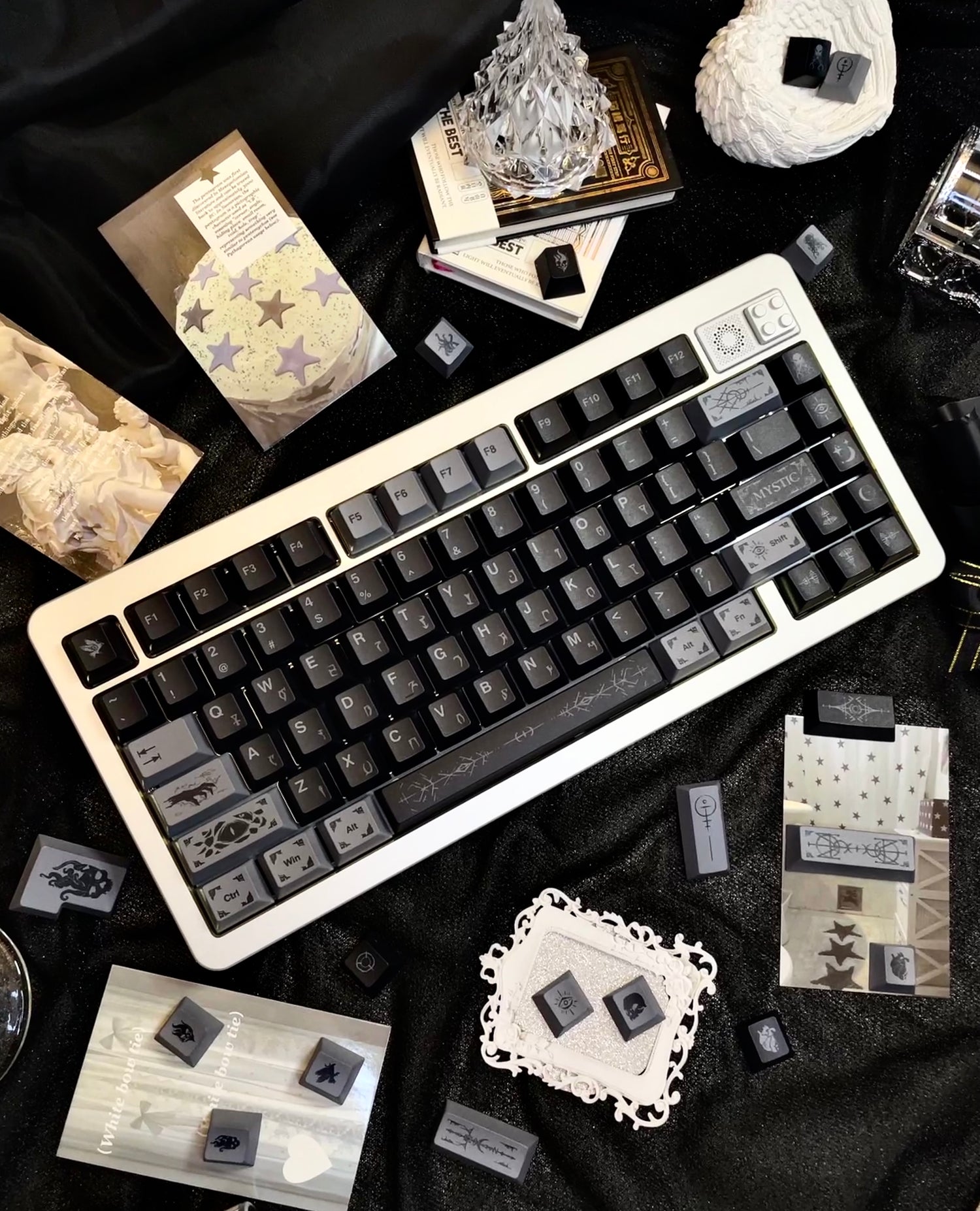 Mysterious subject themed keycap set, PBT original factory five sided heat sublimation customized keyboard personalized keycap set