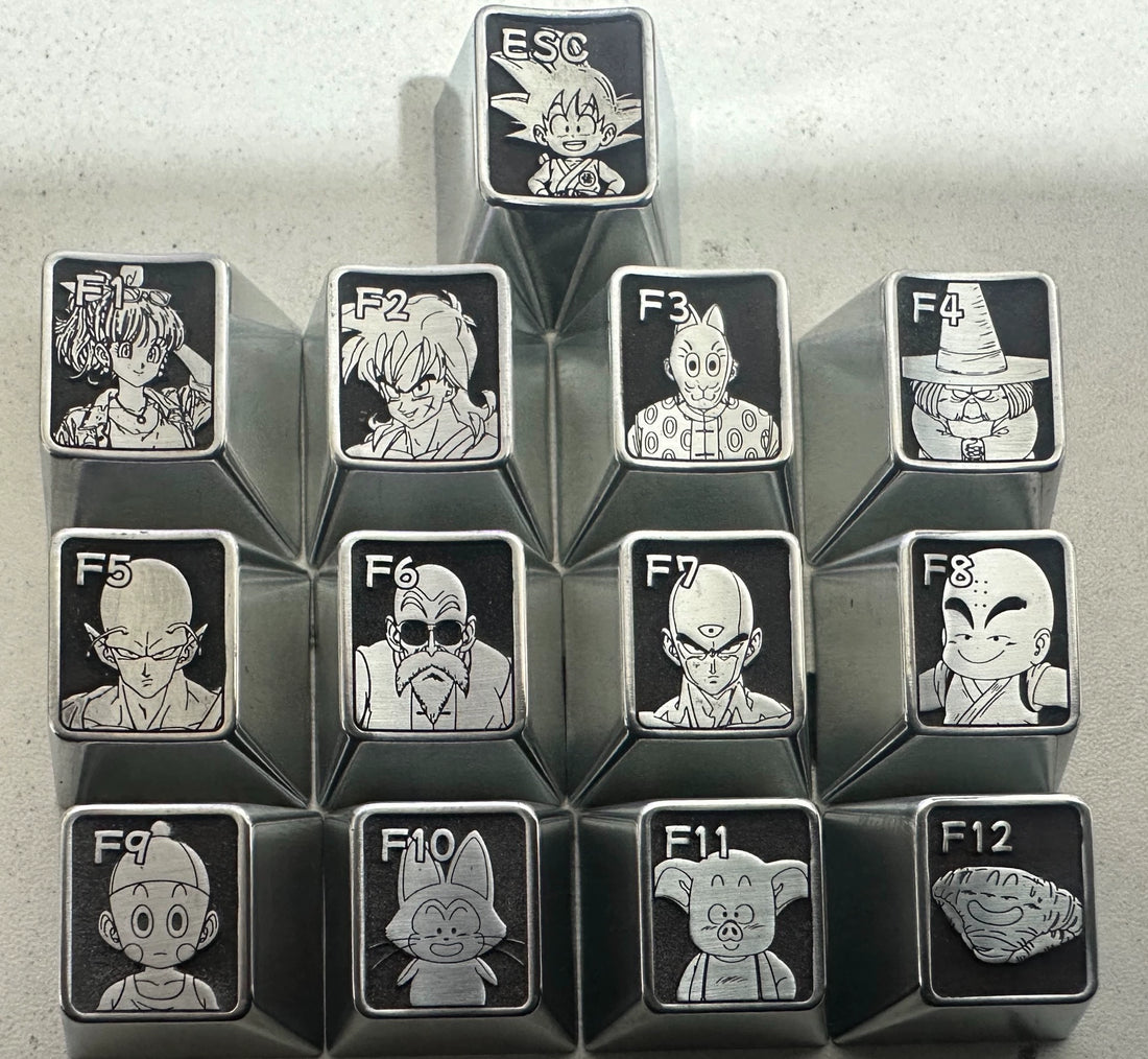 Dragon Ball, 13 zinc alloy metal personalized keycaps in Zone F, keyboard decorative keycaps.