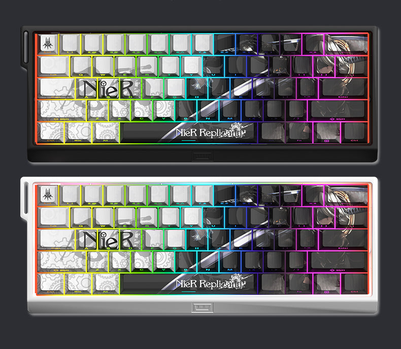 NieR: Automata themed series, PBT five sided sublimation keycaps cherry height, anime and game personalized keycaps set