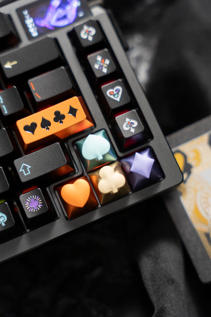 Poker directional keys 3D curved CNC aluminum alloy metal personalized keycaps