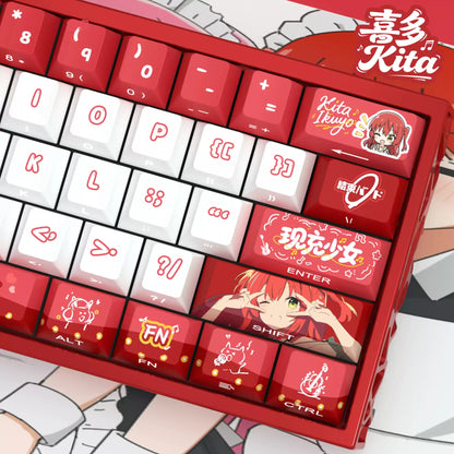 BOCCHI THE ROCK! Theme: Kita Ikuyo Personalized Keycap Set with Original Transparent Keycap PBT Thermal Sublimation Process