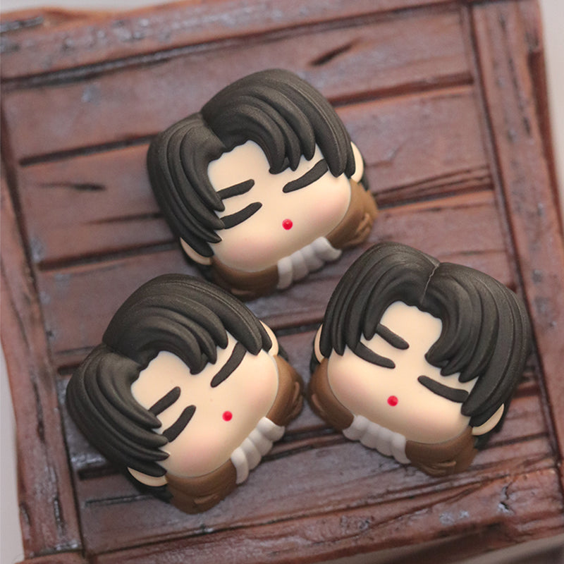 Attack on Titan,Levi Ackerman, Multi colored resin molded personalized keycaps, creative decorative art keycaps featuring anime character images