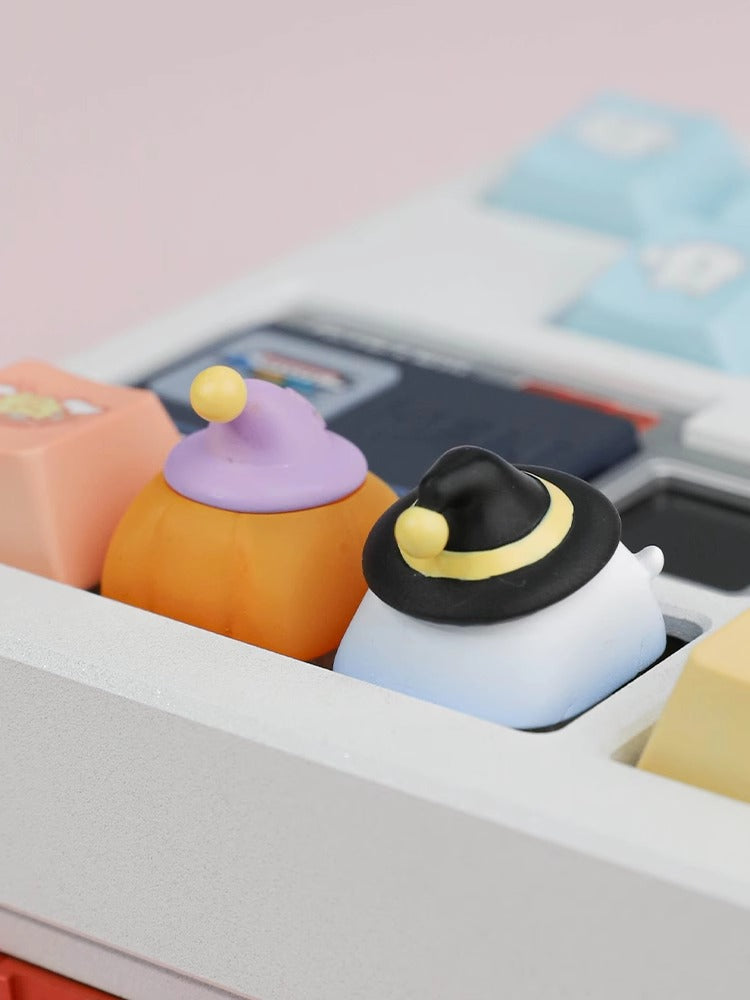 Cute Cloud Ghost, Wizard Pumpkin Elf, Resin Coated Personalized Keycaps, Cute Style Mechanical Keyboard Decorative Keycaps