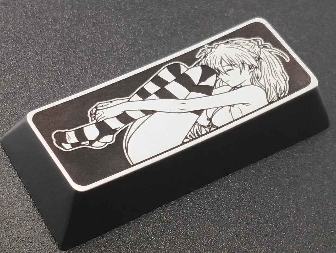 EVA, Asuka, 2.25U zinc alloy (customizable titanium alloy) personalized keycaps, anime and game creative decorative keycaps.