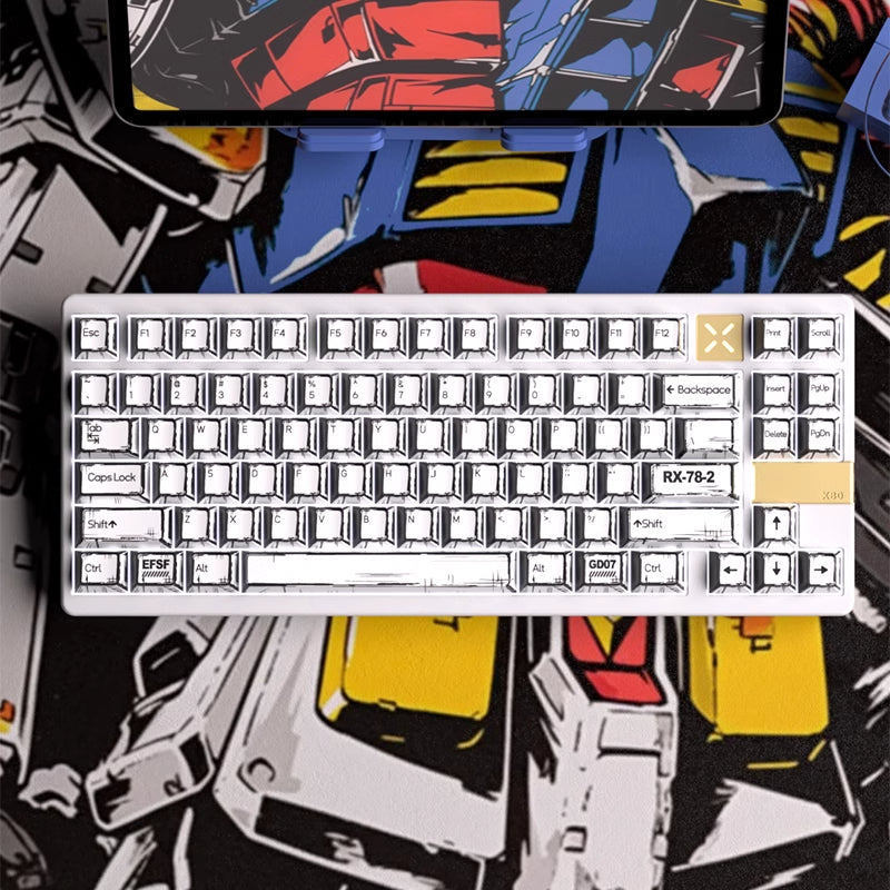 Gundam Theme Series Keycap Set, PBT Material Thermal Sublimation Process, Mechanical Keyboard Keycap Set.