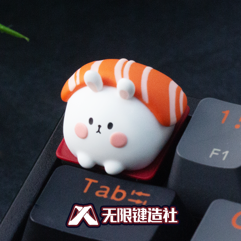 Sushi Rabbit Cute Keycaps Original Personalized Custom Resin Mechanical Keyboard Keycaps