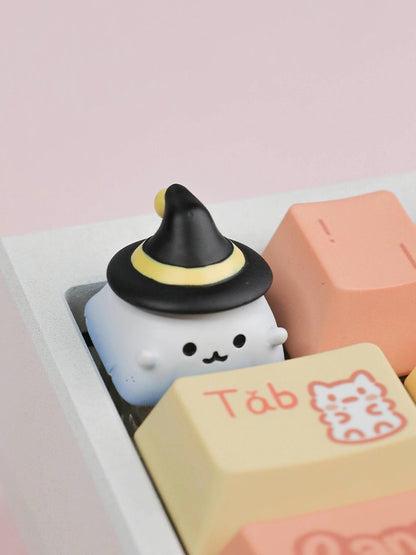 Cute Cloud Ghost, Wizard Pumpkin Elf, Resin Coated Personalized Keycaps, Cute Style Mechanical Keyboard Decorative Keycaps