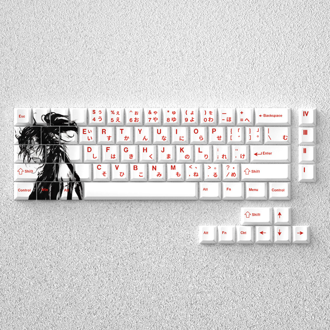 Vagabond， Anime keycap original factory height side engraved transparent keycap PBT side transparent personalized set key