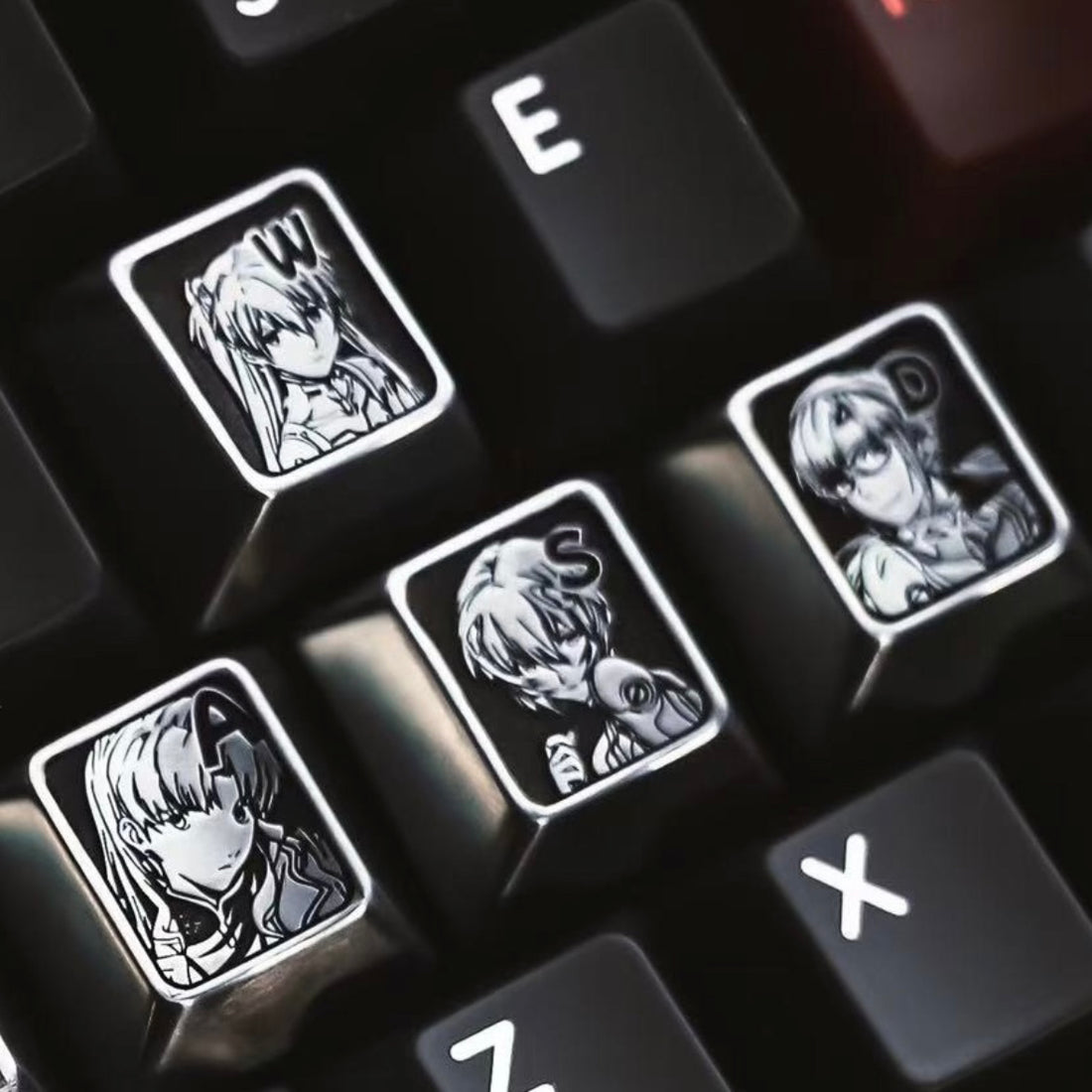 Zinc alloy EVA Asuka combination WASD keycap Cherry MX original factory highly personalized metal keycap