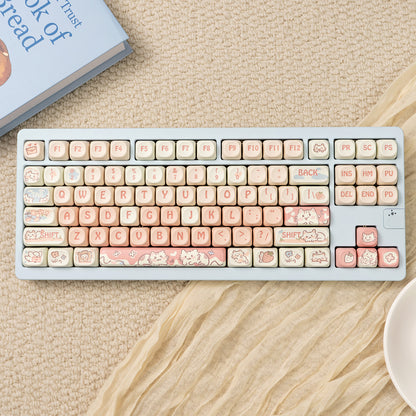 MOA height strawberry kitten magnetic axis mechanical keyboard keycap PBT thermal sublimation customization
