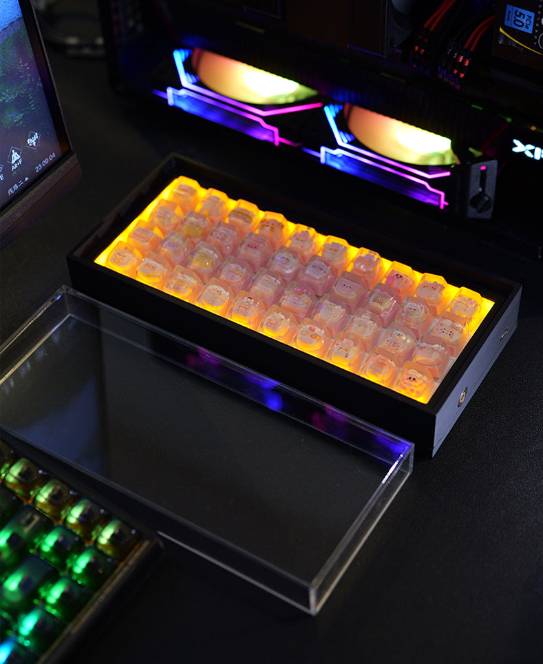 4X10 resin 3D printed magnetic keycap 40 key storage box display box dustproof personalized keycap storage box