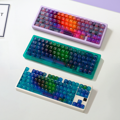 Gradient transparent PC material fog transparent keyboard keycaps customized ai3D technology factory height