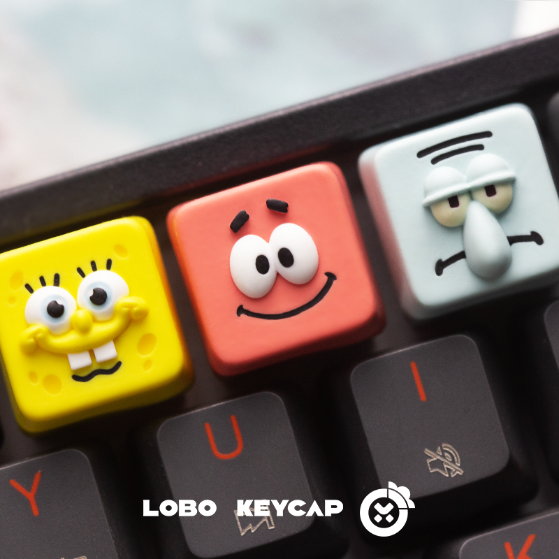SpongeBob~Series Theme SpongeBob Pie Big Star Octopus Brother Personalized Resin Art Keycaps