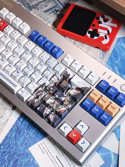 Mobile Suit Gundam themed mecha style keycap anime peripheral mechanical keycap five sided thermal sublimation PBT personalized keycap set