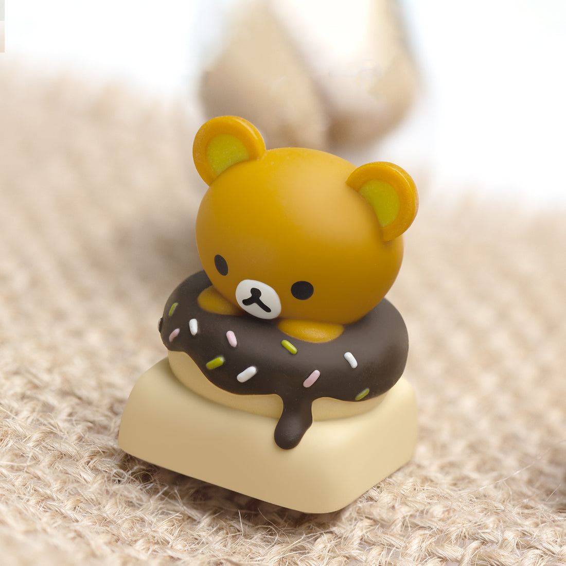 Rilakkuma， Sweet donuts with cute shapes, multi-color resin personalized keycaps, creative keycaps for anime and games