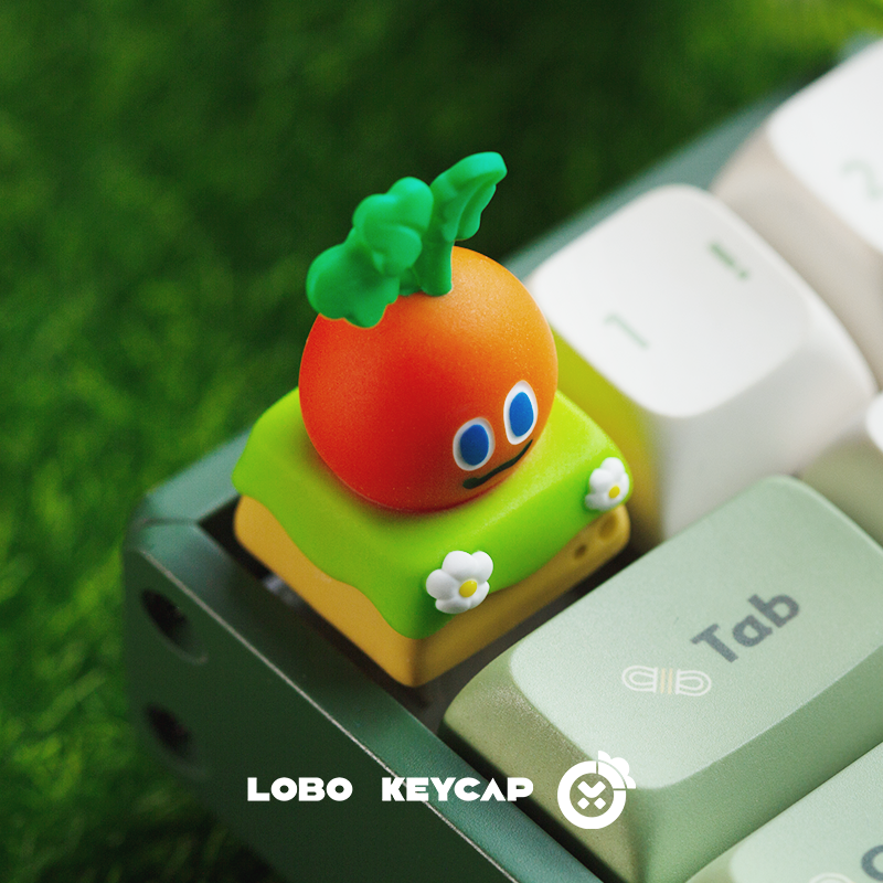 Mm carrot, multi-color resin personalized keycaps, cute and cultural creative keycaps with snap action