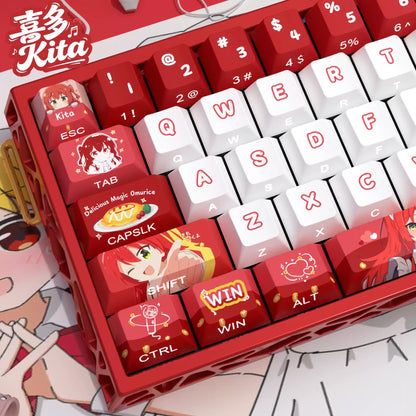 BOCCHI THE ROCK! Theme: Kita Ikuyo Personalized Keycap Set with Original Transparent Keycap PBT Thermal Sublimation Process