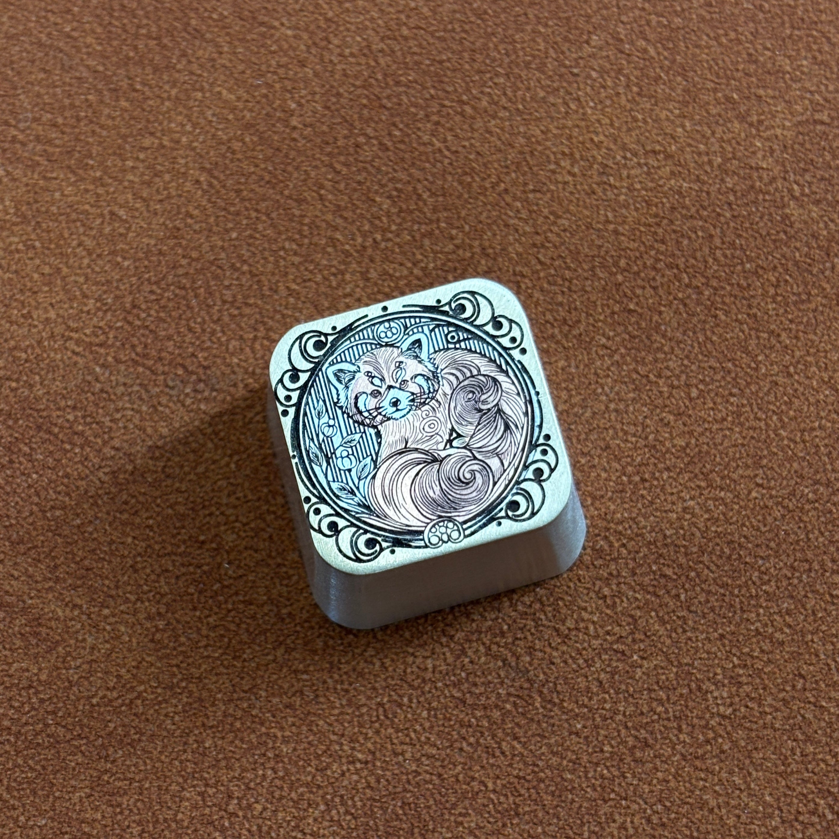 Collection of pure silver hand carved personalized keycaps, hand carved inlaid custom art keycaps