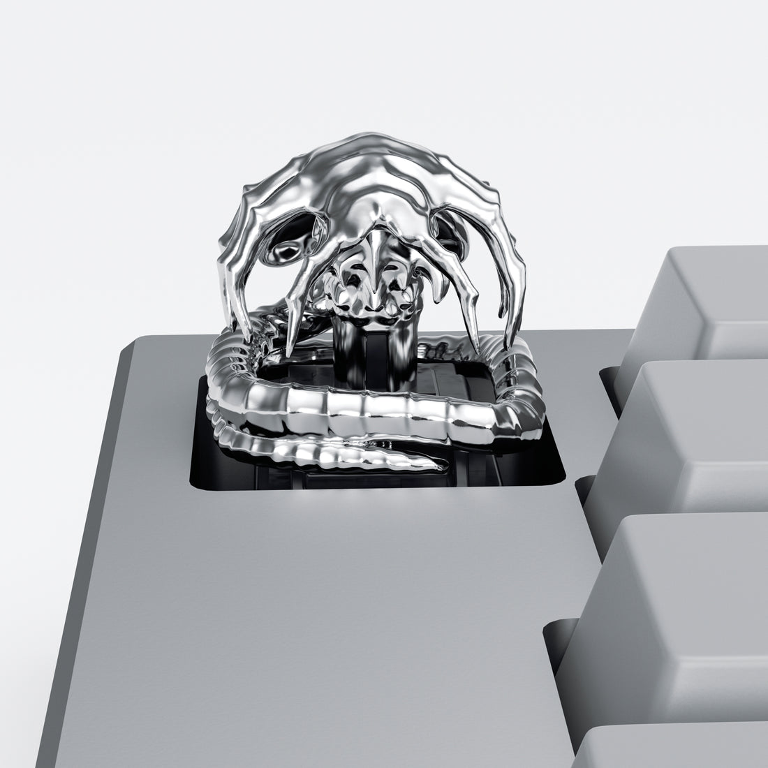 Alien, Facehugger design, 1U metal personalized keycap, metal jewelry craftsmanship for movie peripherals, artistic keycap.