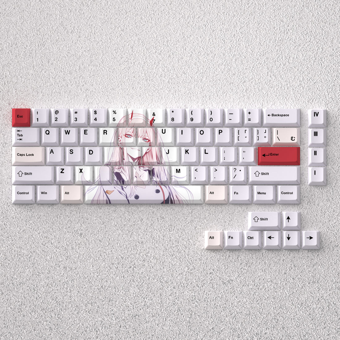 DARLING in the FRANXX 02 Keycap anime Theme Original Height PBT Positive Fit 60 63 64 65 68
