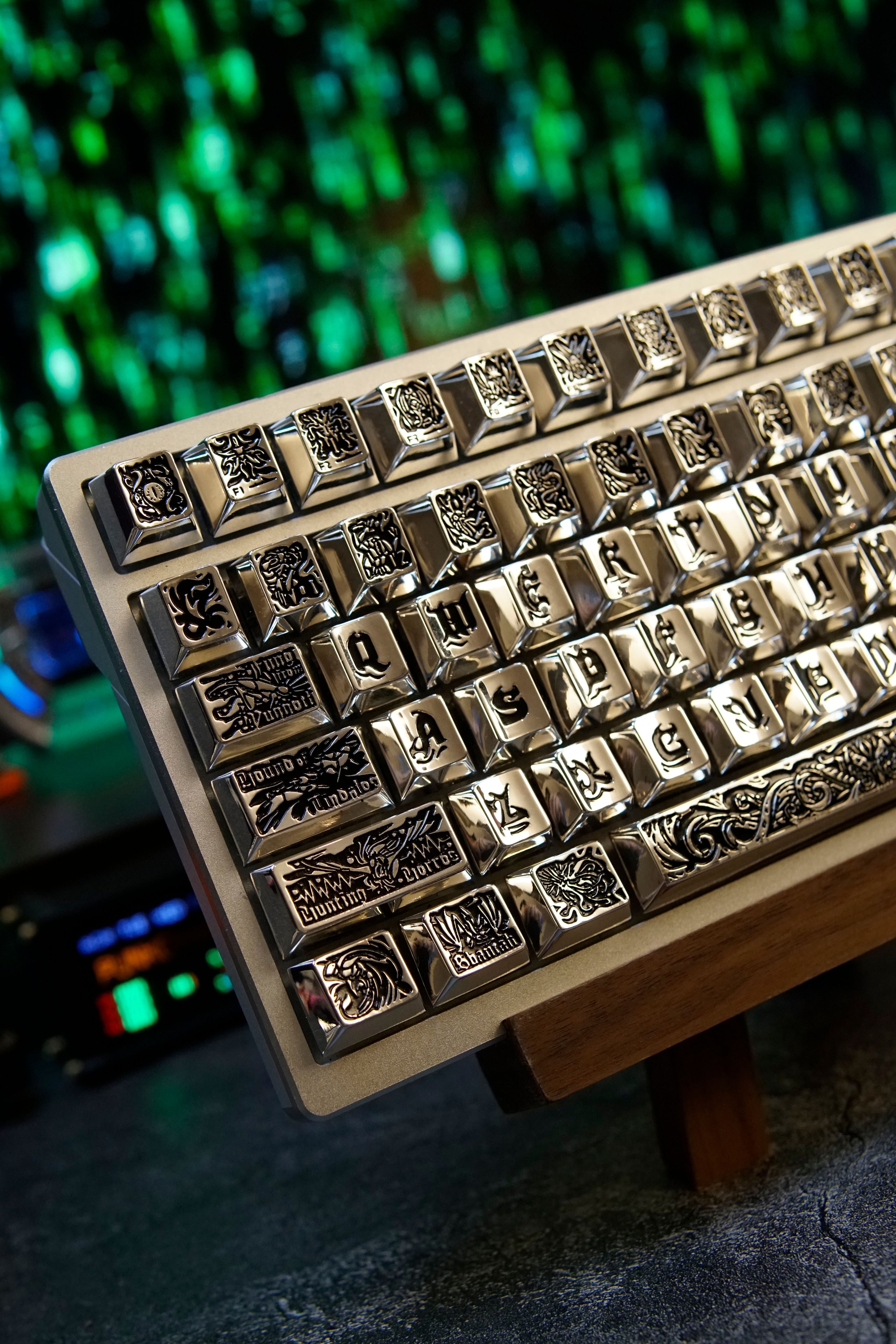 Ancient God theme, metal keycap set, peripheral personalized keycap set（Silver version）