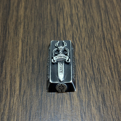 Chrome Hearts sterling silver oxide black style, full keyboard key positions, 925 sterling silver custom fashionable cultural keycaps, fashionable personalized art decoration keycaps