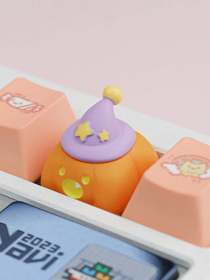 Cute Cloud Ghost, Wizard Pumpkin Elf, Resin Coated Personalized Keycaps, Cute Style Mechanical Keyboard Decorative Keycaps