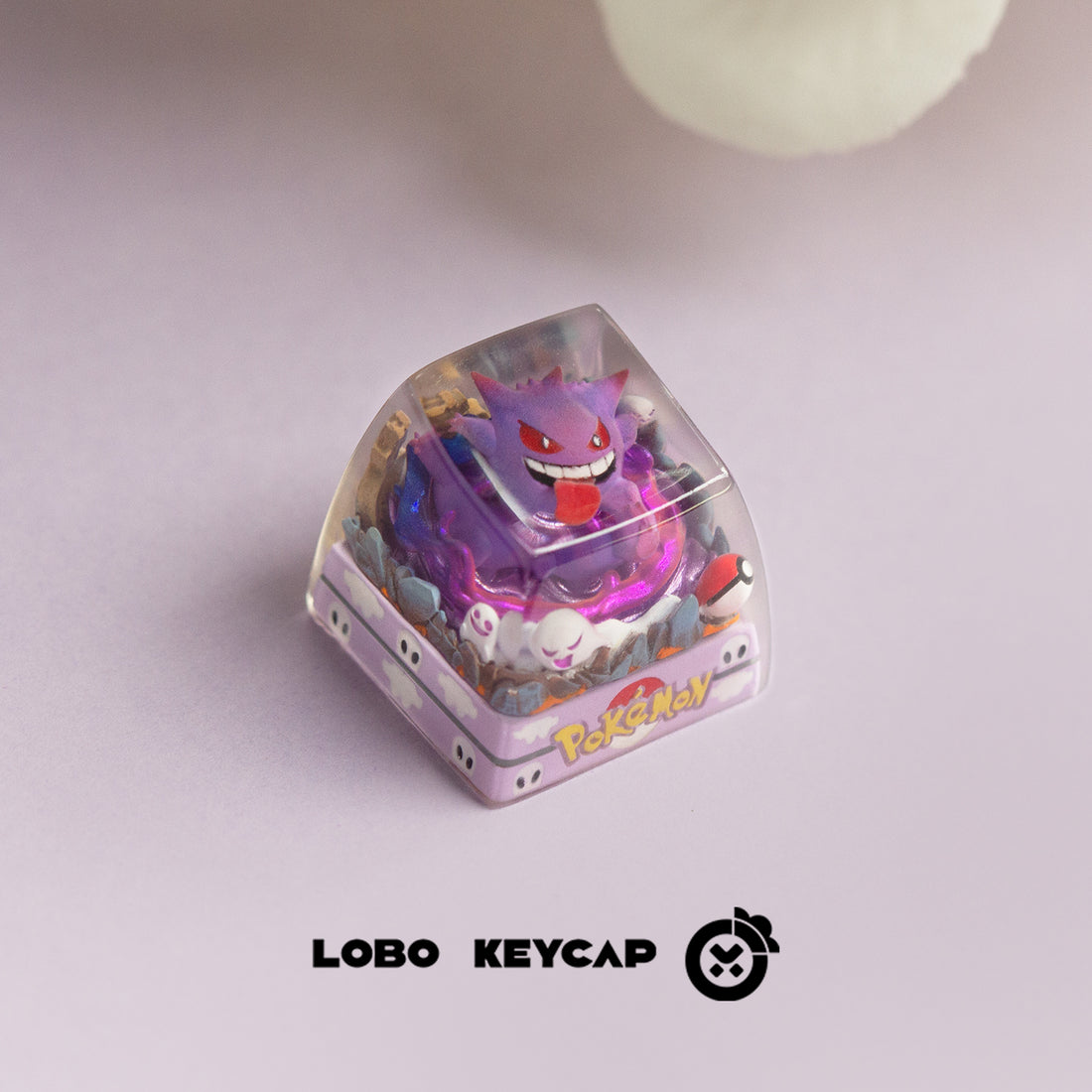 Pok é mon, Gengar, 1UCrystal drops of glue, SA highly personalized keycaps, anime and game mechanical keyboard accessories decorative keycaps