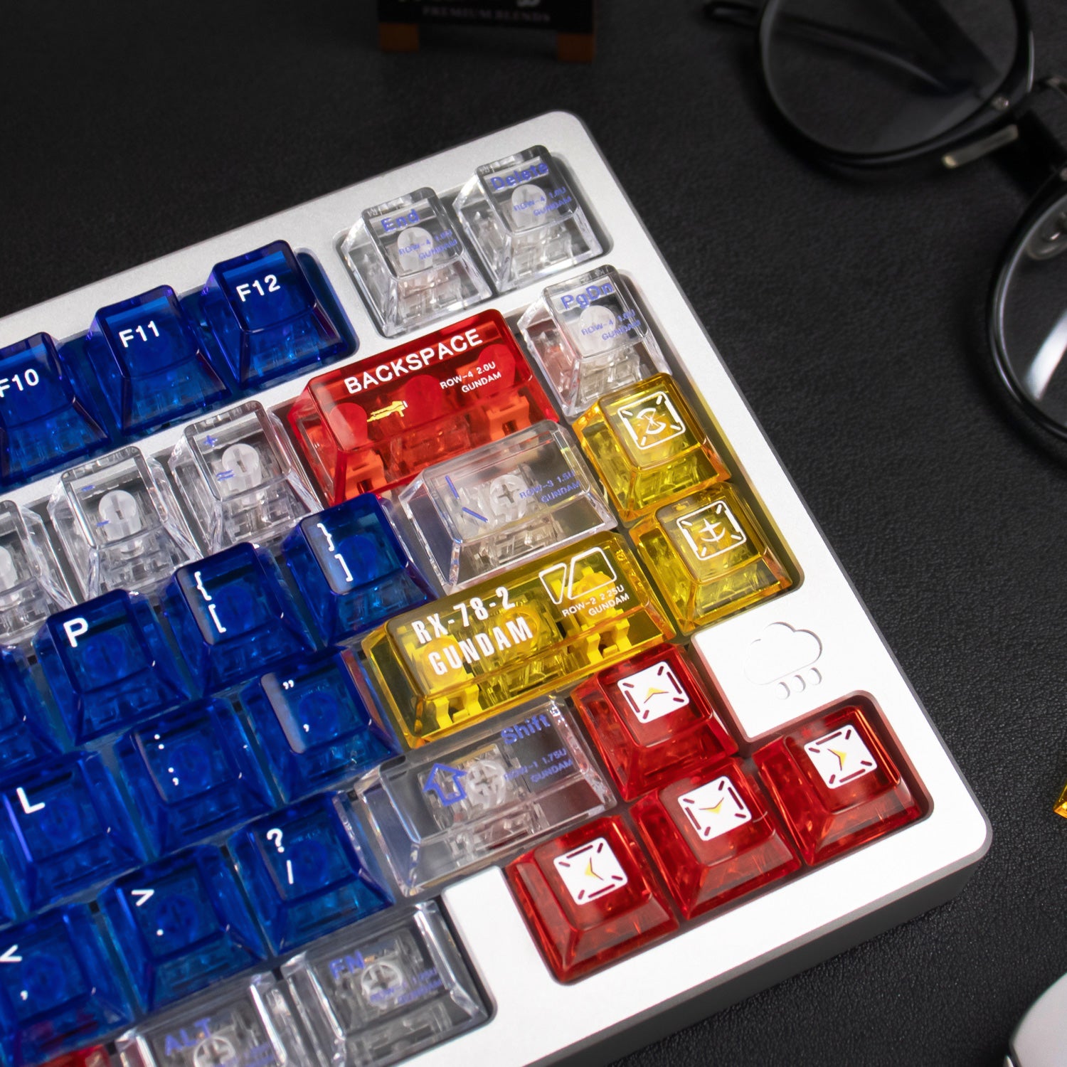 GUNDAM theme, original factory high PC transparent mechanical keyboard keycap UV printing creative personalized keycap set