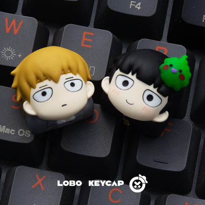 Mob Psycho 100，クボ/Simple themed keycaps, personalized resin peripherals, artistic keycaps