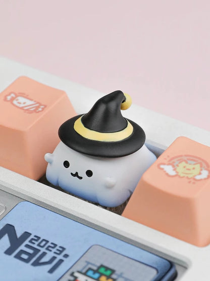 Cute Cloud Ghost, Wizard Pumpkin Elf, Resin Coated Personalized Keycaps, Cute Style Mechanical Keyboard Decorative Keycaps