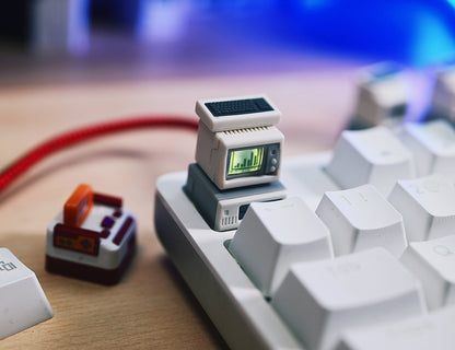 Mac, Macintosh, K-02 prototype keycaps, retro personalized translucent resin keycaps, mechanical keyboard decorative keycaps