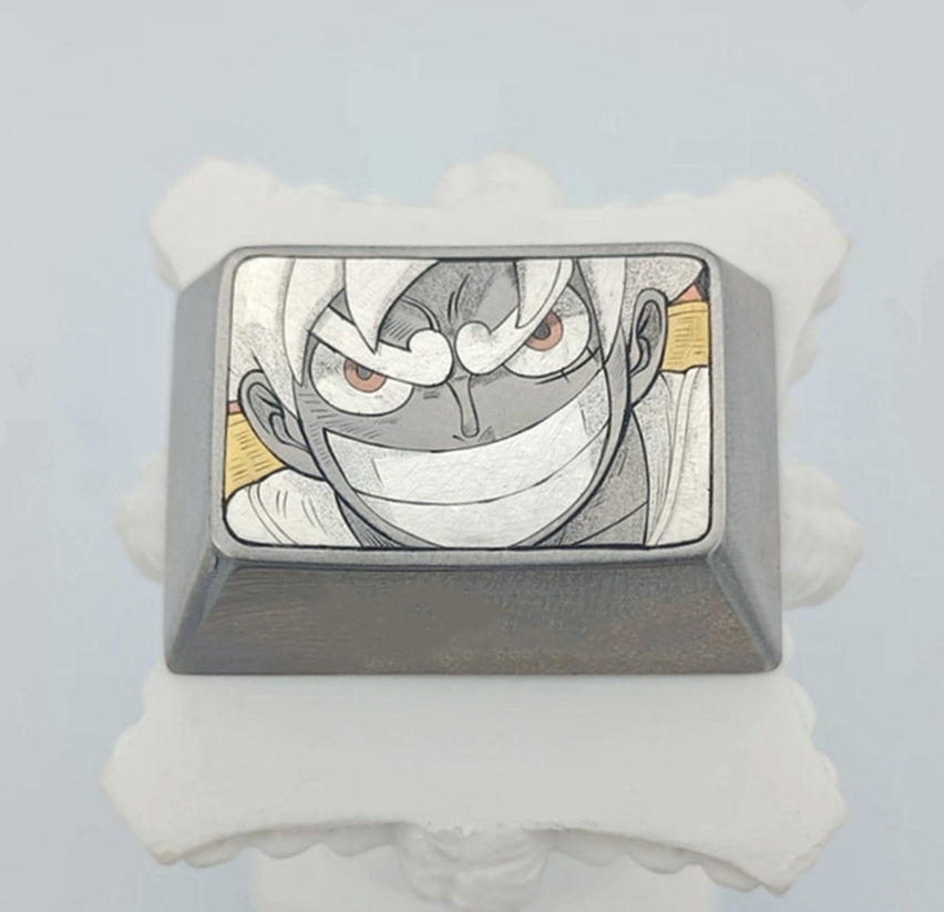 Titanium alloy hand carved, inlaid with gold, silver, copper, customized personalized keycap collection.