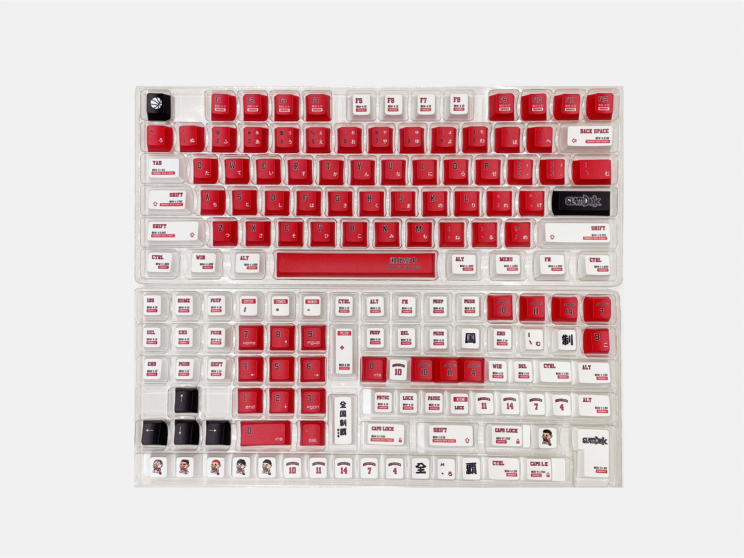 SLAM DUNK Theme, PBT Material Five sided Heat Sublimation, Anime Game Series Personalized Set Decorative Keycaps