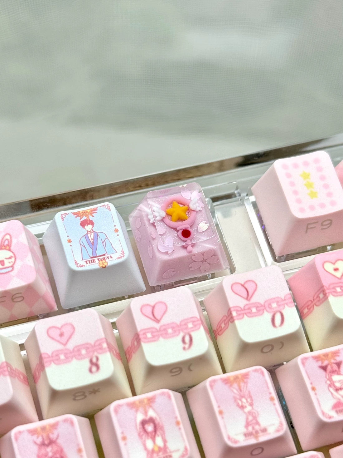 KINOMOTOSAKURA， Magic wand, Crystal drops of glue， Resin personalized keycaps