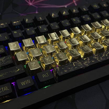 Pure copper OEM height keycap mechanical keyboard with 26 letters polished and used cross switch metal keycap