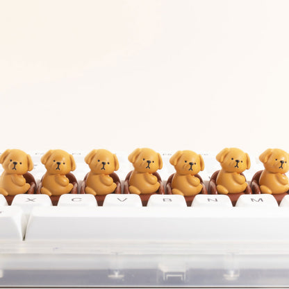 Leisure Time Theme, Small Animals Sitting on Sofa, Resin Spray Personalized Keycaps, Art Design Keycaps