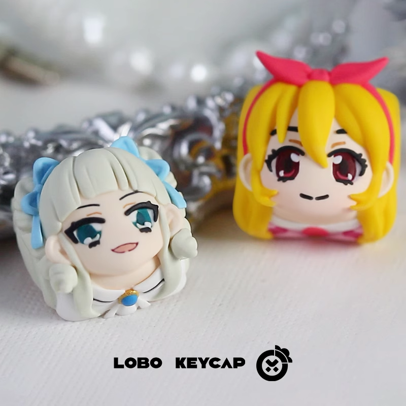 Aikatsu STARS！ Multi colored resin molded artisankeycaps, decorative keycaps for anime, gaming, manga characters